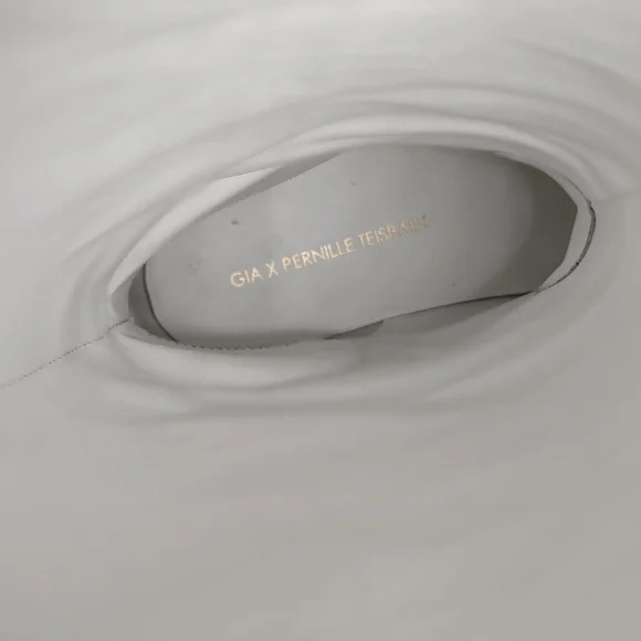 Gia X Pernille Tiesbaek White Leather Tubular Combat Boots Size 38.5 - Picture 14 of 14